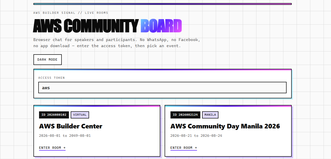 Community Day board home